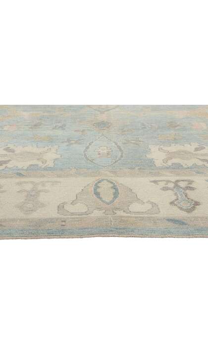 11 x 14 Modern Light Blue Turkish Oushak Rug 53989
