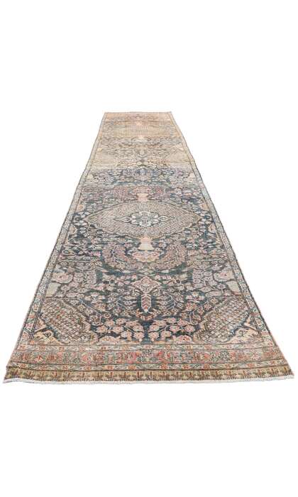 3 x 17 Distressed Antique Persian Tabriz Rug Runner 61335