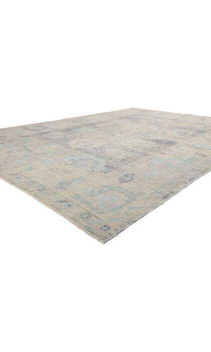 10 x 13 Modern Blue Turkish Oushak Rug 53981