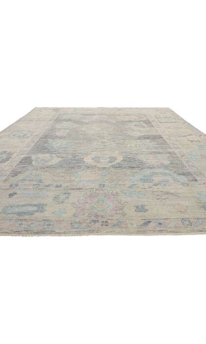10 x 13 Modern Blue Turkish Oushak Rug 53981