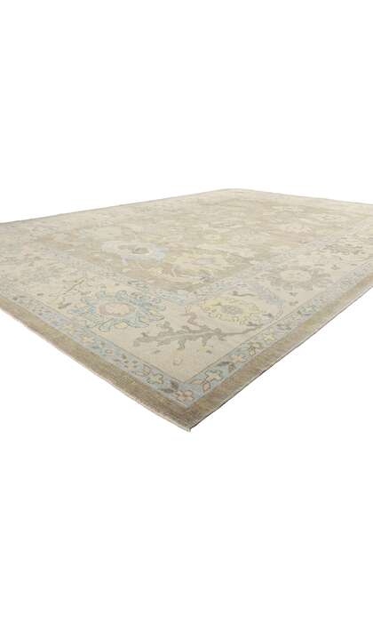 10 x 15 Modern Gray Turkish Oushak Rug 53986