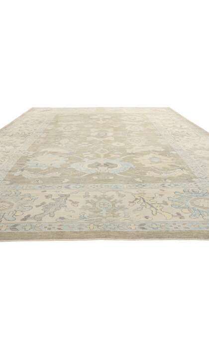 10 x 15 Modern Gray Turkish Oushak Rug 53986