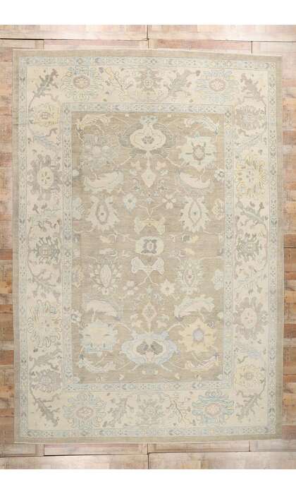 10 x 15 Modern Gray Turkish Oushak Rug 53986