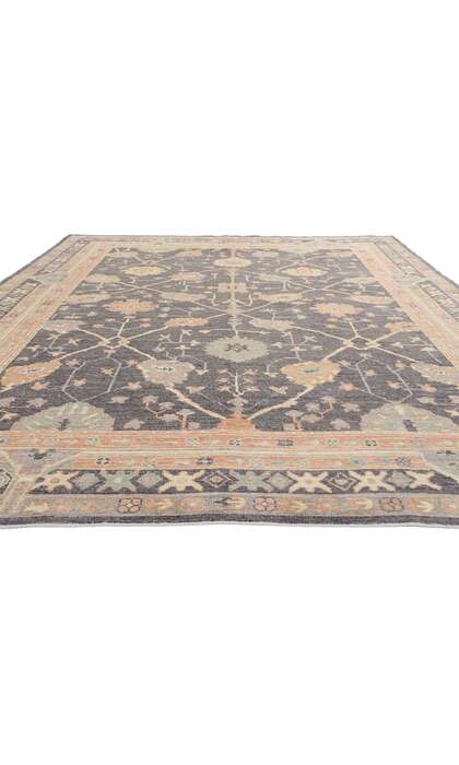 9 x 13 Modern Gray Turkish Oushak Rug 79113