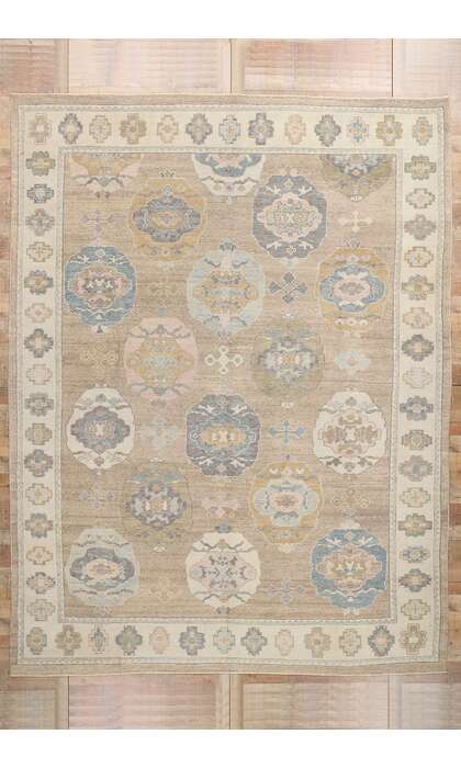 11 x 14 Organic Modern Turkish Oushak Rug 53987