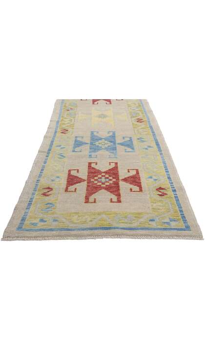 3 x 16 Modern Tribal Turkish Oushak Rug Runner 53970