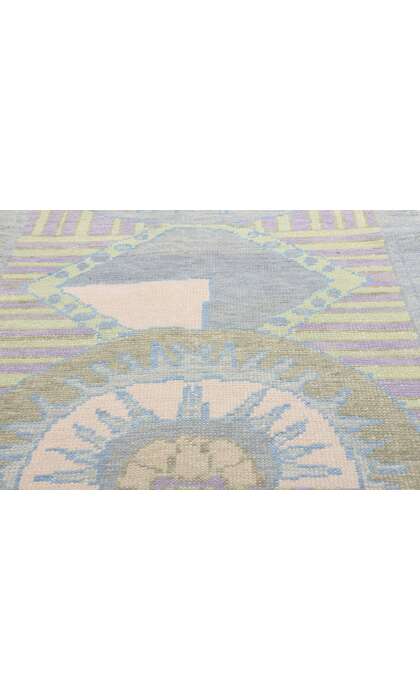 3 x 19 Modern Sunburst Turkish Oushak Rug Runner 53971