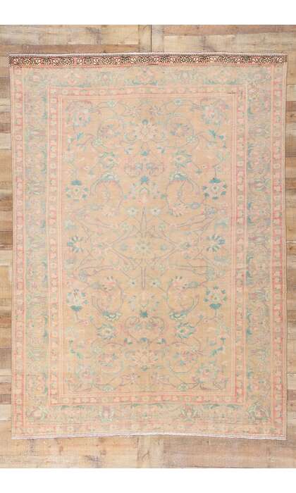 7 x 10 Vintage Pastel Persian Malayer Rug 61344