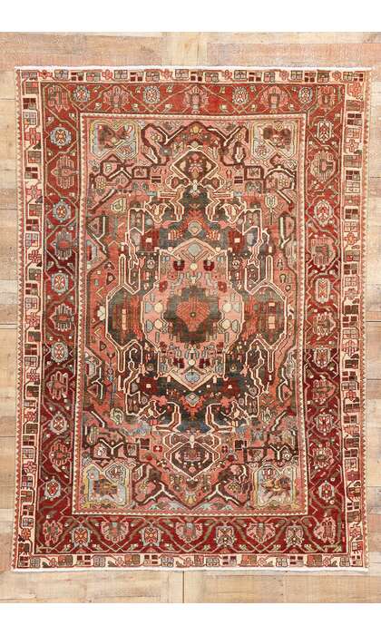 5 x 8 Distressed Antique Persian Bakhtiari Rug 61322