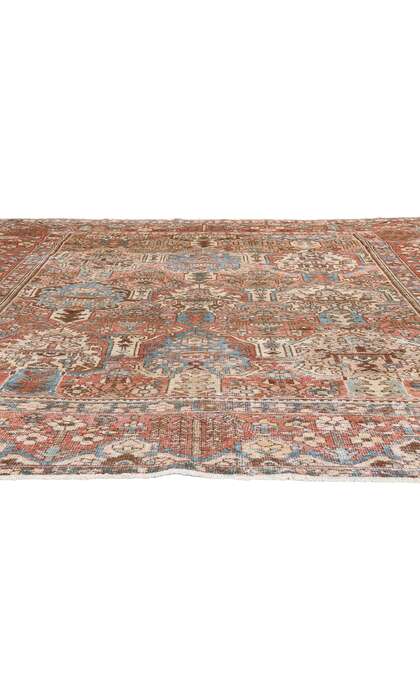 9 x 10 Distressed Antique Persian Bakhtiari Rug 61361