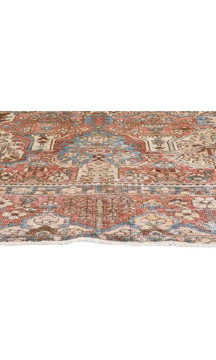 9 x 10 Distressed Antique Persian Bakhtiari Rug 61361