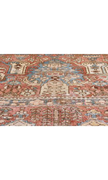 9 x 10 Distressed Antique Persian Bakhtiari Rug 61361