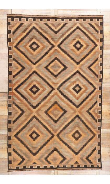 9 x 14 Vintage Persian Fars Kilim Rug 61307