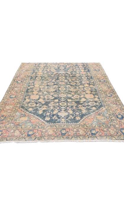 4 x 17 Distressed Antique Persian Hussainabad Hamadan Rug Runner 61330