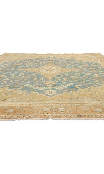 11 x 13 Distressed Vintage Persian Heriz Rug 61301
