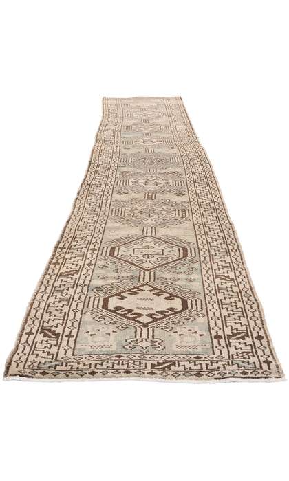 2 x 13 Distressed Antique Persian Heriz Rug Runner 61317