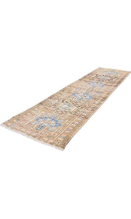 2 x 7 Distressed Vintage Persian Karaja Heriz Rug Runner 61334