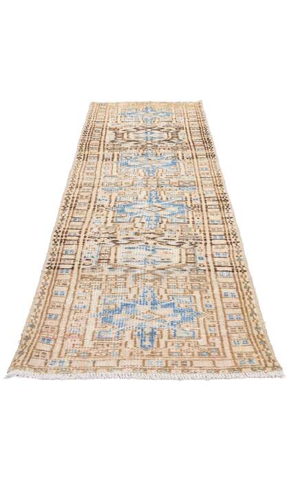 2 x 7 Distressed Vintage Persian Karaja Heriz Rug Runner 61334