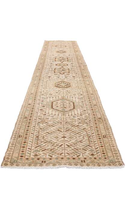 3 x 15 Distressed Vintage Persian Karaja Heriz Rug Runner 61329