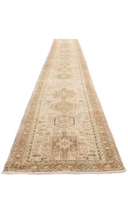 3 x 18 Distressed Vintage Persian Karaja Heriz Rug Runner 61333