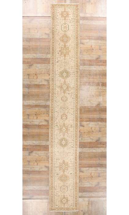 3 x 18 Distressed Vintage Persian Karaja Heriz Rug Runner 61333