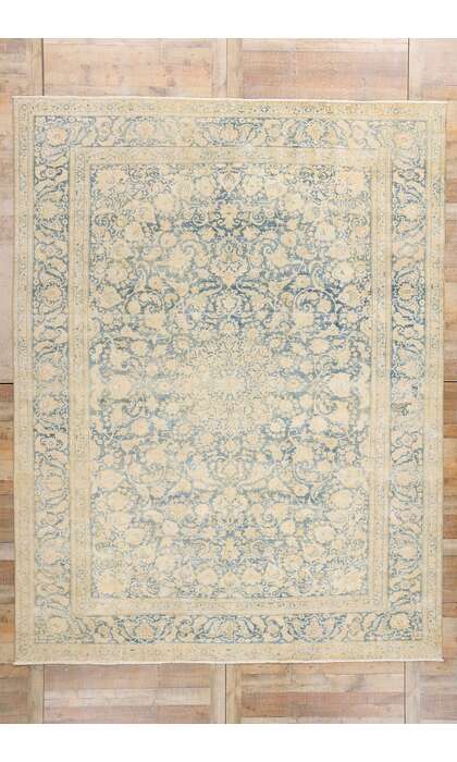 10 x 12 Distressed Antique Persian Kashan Rug 61321