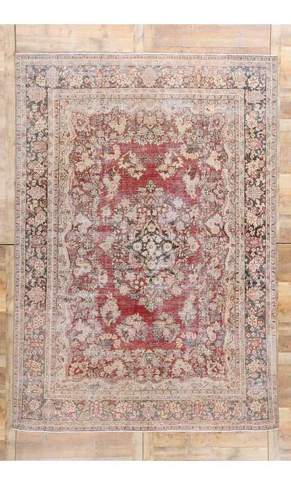 8 x 12 Distressed Antique Persian Mahal Rug 61339