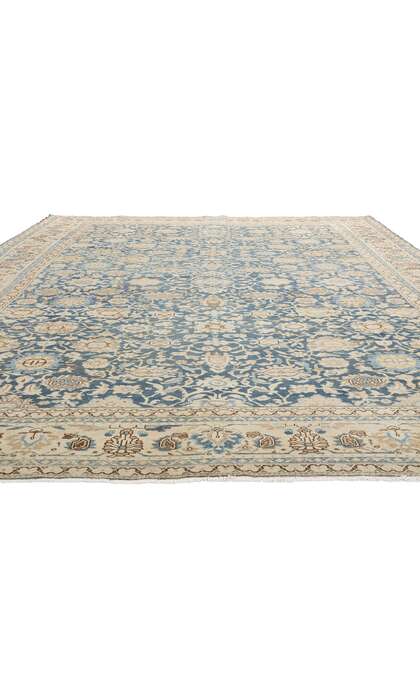 10 x 14 Distressed Antique Blue Persian Malayer Rug 61310