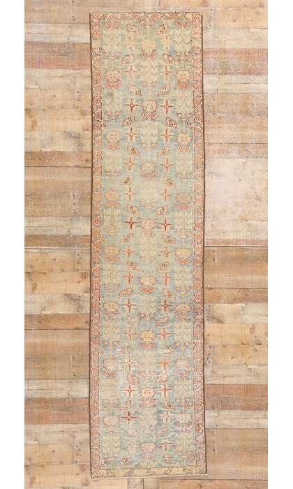 2 x 10 Distressed Antique Persian Malayer Rug Runner 61345