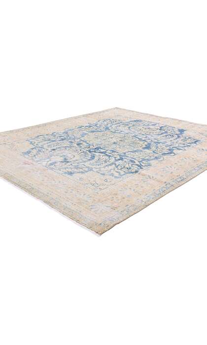 6 x 7 Distressed Antique Blue Persian Malayer Rug 61320