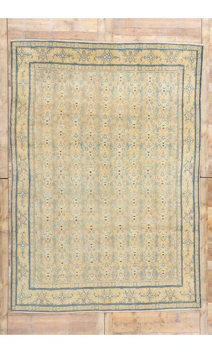8 x 11 Distressed Vintage Persian Mashhad Rug 61363