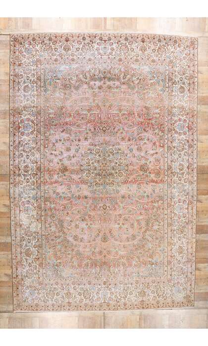11 x 16 Distressed Vintage Persian Najafabad Rug 61342