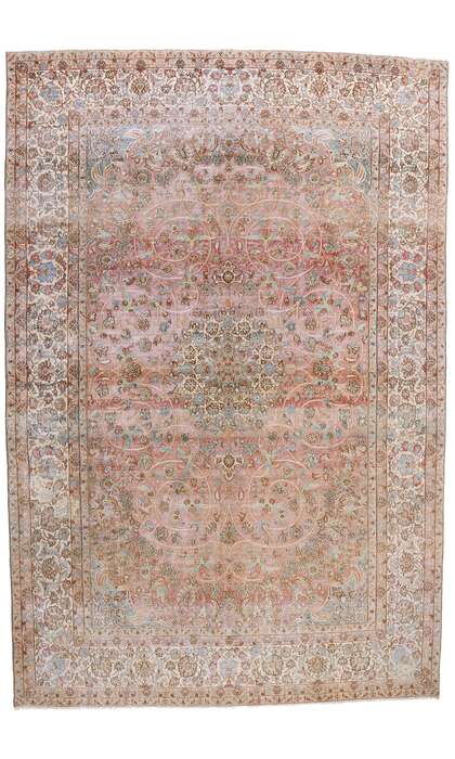 11 x 16 Distressed Vintage Persian Najafabad Rug 61342