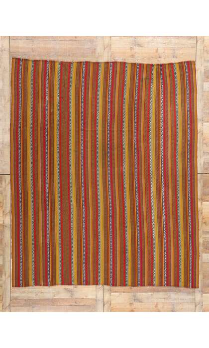 8 x 10 Vintage Persian Moharramat Qashqai Kilim Rug 61360