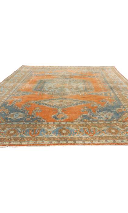 7 x 10 Distressed Antique Orange Persian Viss Rug 61319