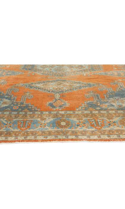 7 x 10 Distressed Antique Orange Persian Viss Rug 61319