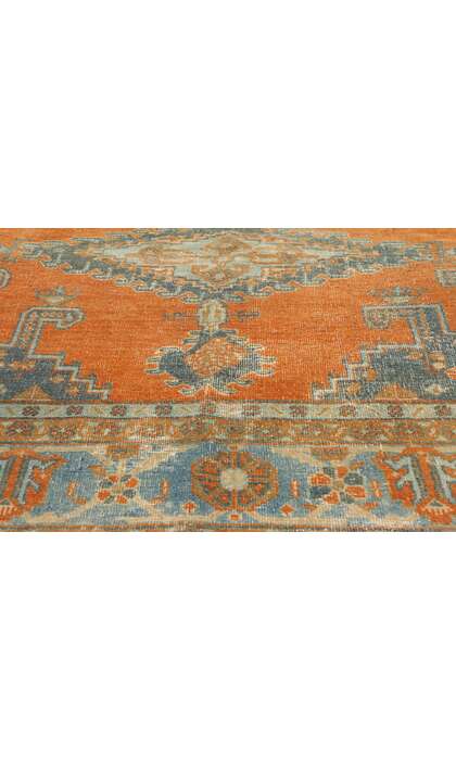 7 x 10 Distressed Antique Orange Persian Viss Rug 61319