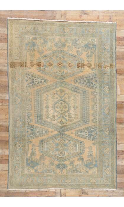 7 x 10 Distressed Vintage Persian Viss Rug 61308
