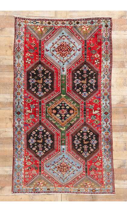 5 x 8 Vintage Persian Tribal Yalameh Rug 61306
