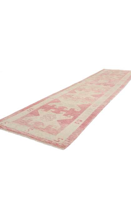 3 x 13 Modern Pink Turkish Oushak Rug Runner 53974