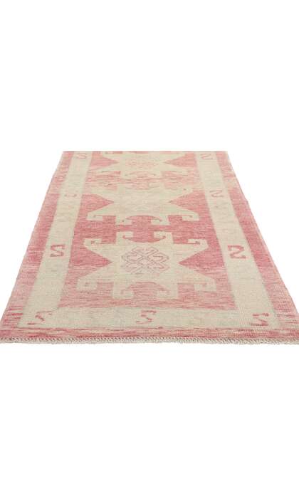 3 x 13 Modern Pink Turkish Oushak Rug Runner 53974