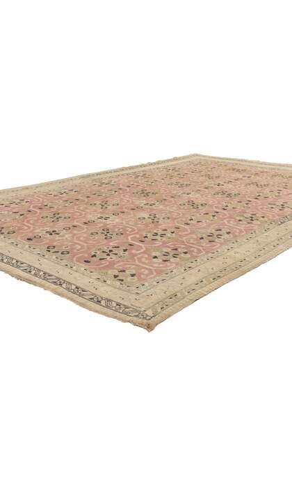 7 x 10 Distressed Antique Pink Persian Kurdish Rug 61370