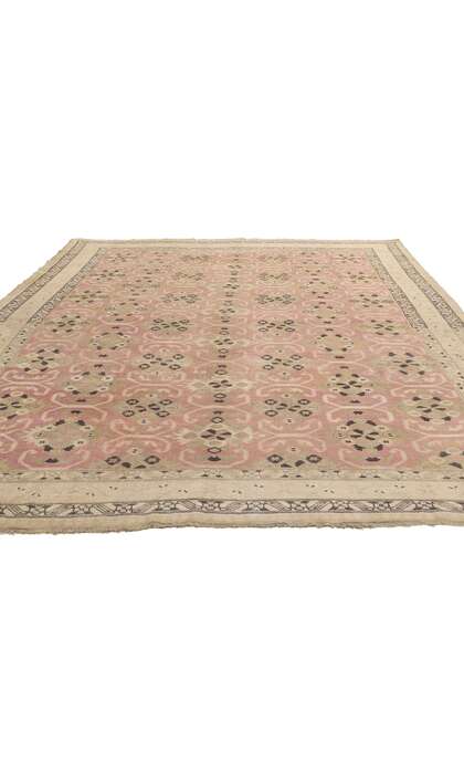 7 x 10 Distressed Antique Pink Persian Kurdish Rug 61370