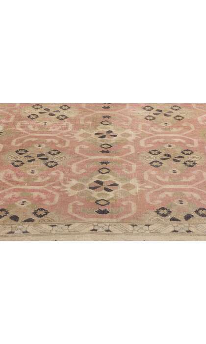 7 x 10 Distressed Antique Pink Persian Kurdish Rug 61370