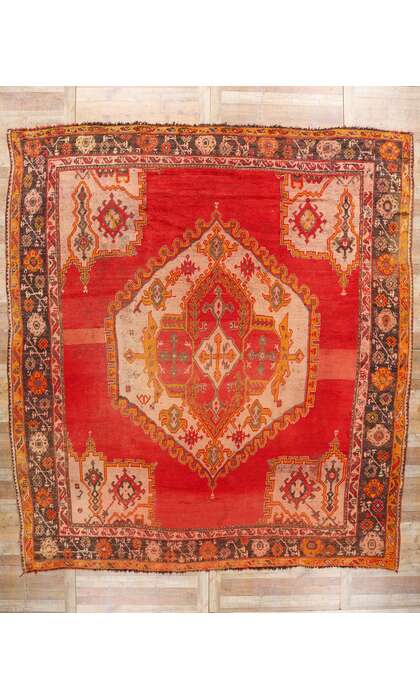 12 x 13 Antique Red Turkish Oushak Rug 76859
