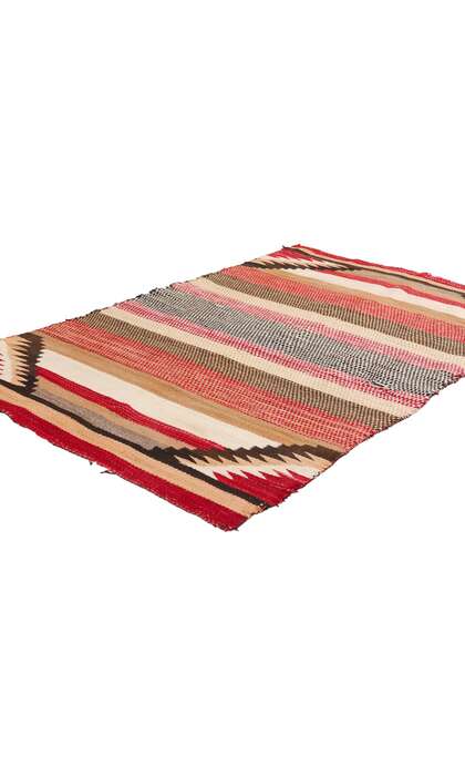 3 x 5 Antique Red Mesa Transitional Banded Navajo Rug 79106
