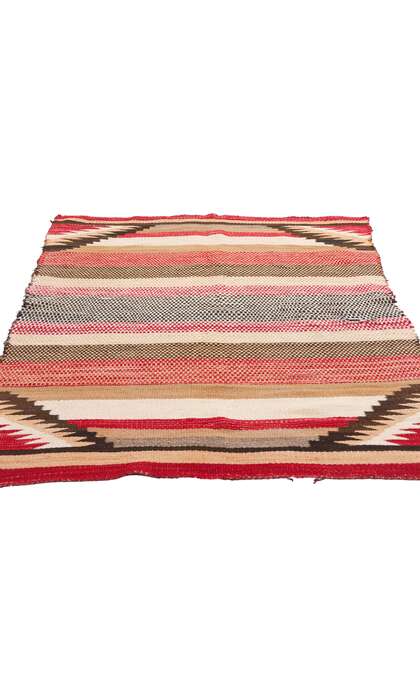 3 x 5 Antique Red Mesa Transitional Banded Navajo Rug 79106