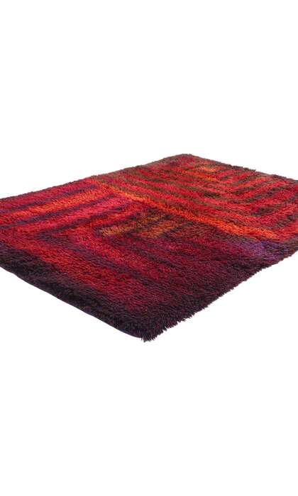 4 x 6 Ritva Puotila Vintage Finnish Rya Ryijy Rug 79098