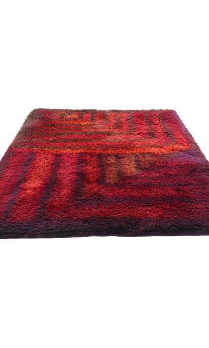 4 x 6 Ritva Puotila Vintage Finnish Rya Ryijy Rug 79098