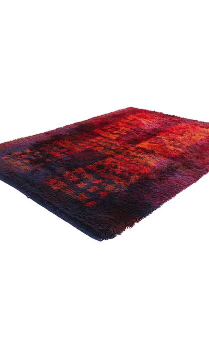 4 x 6 Ritva Puotila Vintage Finnish Rya Ryijy Rug 79099